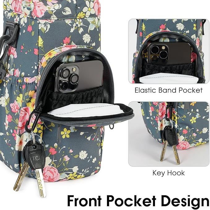 sportsnew Water Bottle Holder with Strap 32oz 40oz Insulated Water Bottle Carrier Sling Bag with Phone Pocket Crossbody sportsnew