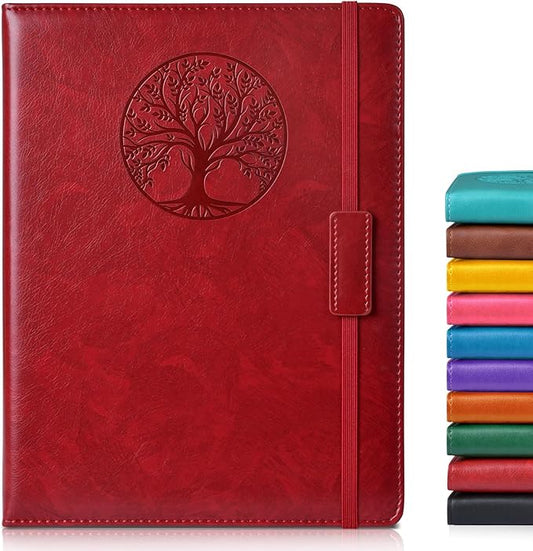 Lined Journal Notebook for Women Men,256 Pages B5 Large Hardcover Leather Journals for Writing,Travel,Business,Work & School,College Ruled Notebooks for Note Taking,Diary Notepad 7.8"×10.2" - Bloomnest