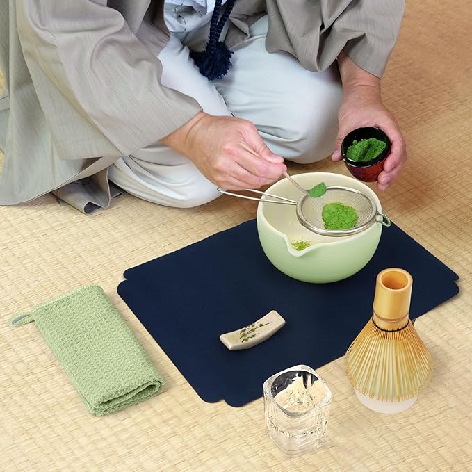 Matcha Whisk Set, Matcha Kit 10-Pcs, Bamboo Whisk and Ceramic Bowl with Spout & Measuring Spoon & Cup, Japanese Ceremony Matcha Tea Making Tools - Bloomnest