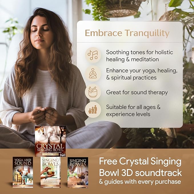 Tibetan Singing Bowl Set with Case – Authentic Plain Design – Meditation Bowl & Sound Bowl with Cushion, Mallet & Guide – Sound Bath Instruments – Yoga Meditation Kit - Bloomnest