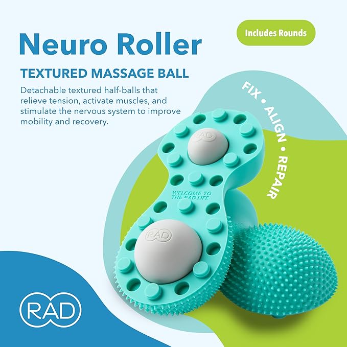 RAD Neuro Roller – Foot Massage Roller for Plantar Fasciitis & Recovery - Silicone, Dual-Texture Design with Built-in Massage Balls for Trigger Point Therapy & Foot Relief - Bloomnest