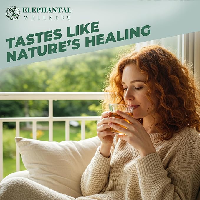 Elephantal Wellness Premium Immuni-Tea | Immune System & Respiratory Support with Reishi, Clove, Echinacea & Elderberry | Handmade, Caffeine-Free, Non-GMO Loose Leaf Blend, 2oz, 20 Servings - Bloomnest