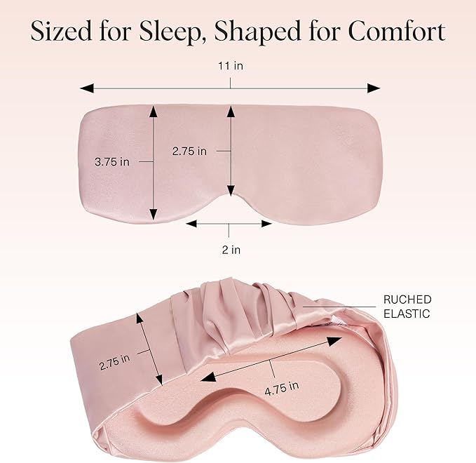 Kitsch Contour Pillow Eye Mask – Softer Than Silk Eye Mask for Sleeping, Blindfold Sleep Masks for Women & Men, No Eye Pressure, Lightweight, Eye Care, Travel Essentials - Blush - Bloomnest