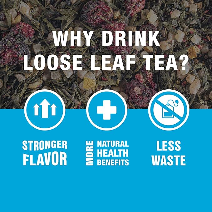 Tiesta Tea - Blackberry Bellini, Premium Loose Leaf Blend, Blackberry Citrus Green Tea, Medium Caffeinated, Refreshing Flavor, Hot or Iced, 20-25 Cups, 2.5oz Resealable Pouch - Bloomnest