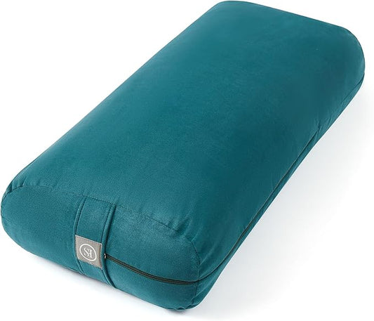 Meditation Cushion Bolster Pillow for Restorative Yoga – Supportive Cushion for Meditation, Pilates, and Relaxation – Filled with Buckwheat Hulls - Removable Cover - Bloomnest