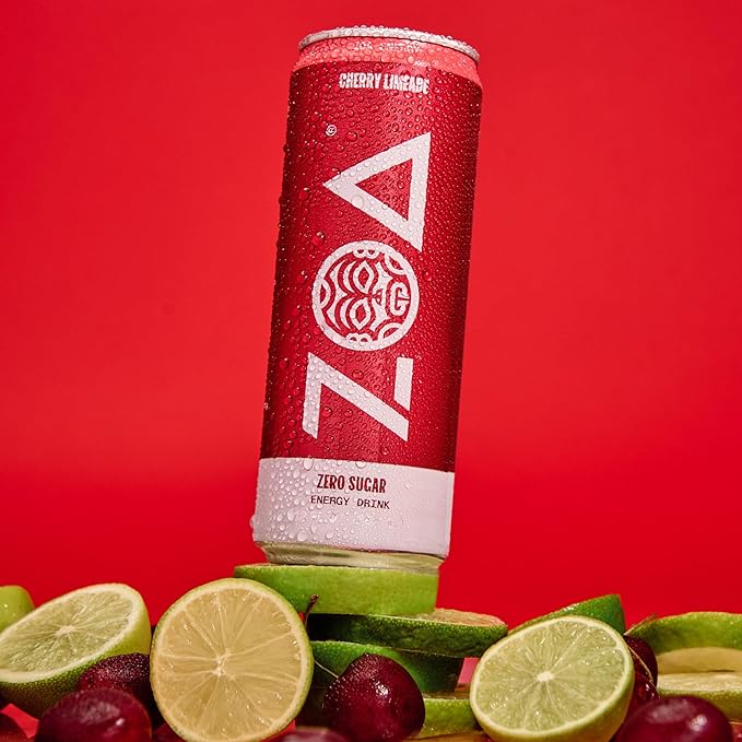 ZOA Zero Sugar Energy Drinks, Cherry Limeade - Sugar Free with Electrolytes, Healthy Vitamin C, Amino Acids, Essential B-Vitamins, and Caffeine from Green Tea - 12 Fl Oz (12-Pack) - Bloomnest
