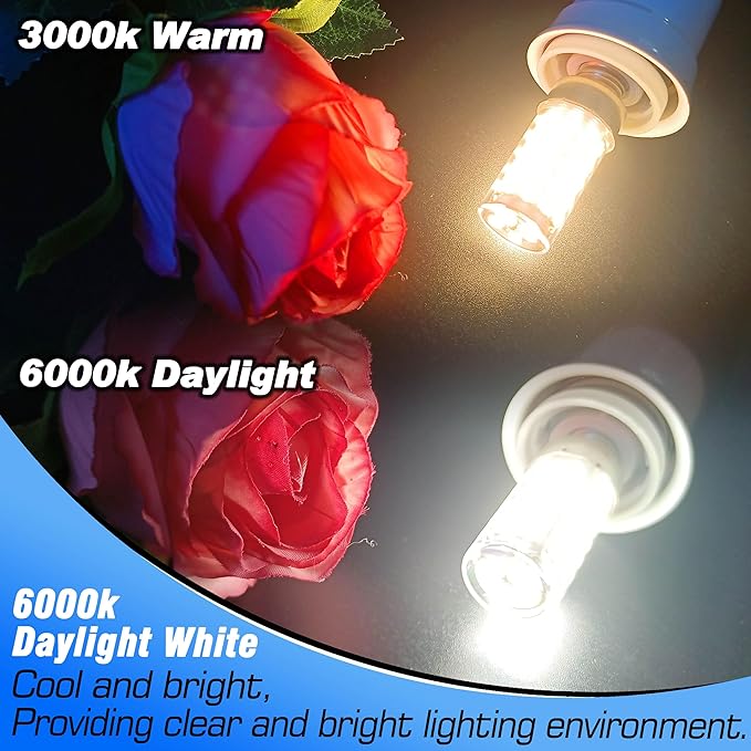 E17 LED Dimmable 4W Microwave Oven Stove Bulb 450lm 6000K Daylight White 40 Watt Incandescent Equivalent E17 Intermediate Base Appliance Bulb for Under Range Hood Refrigerators, 2 Pack - Bloomnest