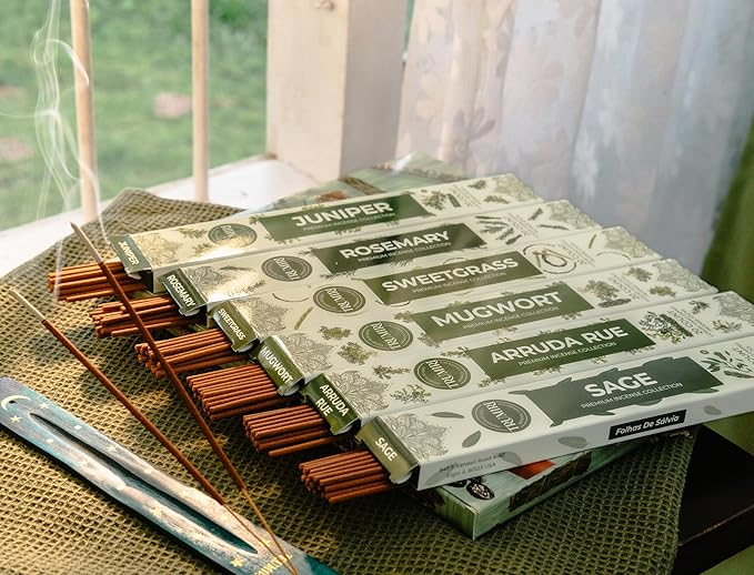 Trumiri Incense Sticks for Smudge Kit - Total 120 Insence-Sticks (20 Insense x 6 Incents) - Inciensos Aromaticos para Malas Energias Inscents-Sticks with Sage Sweetgrass for Smudging + Incense Holder - Bloomnest