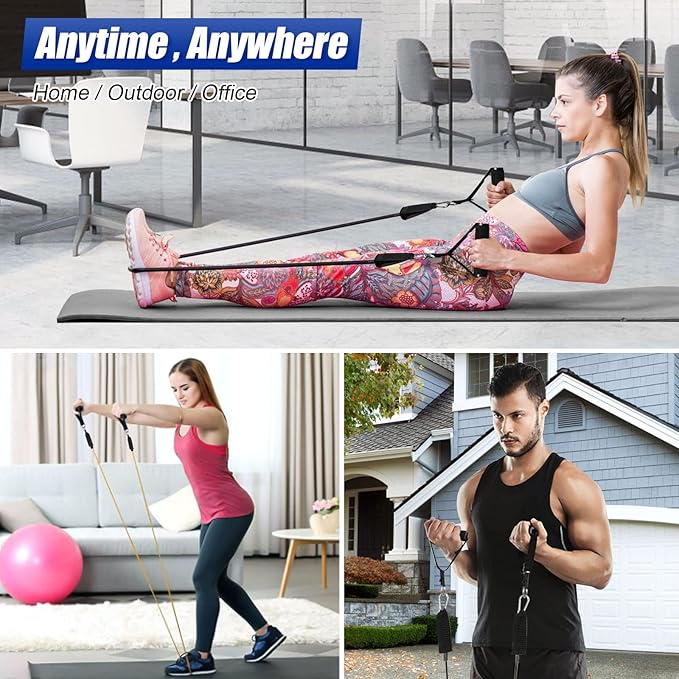 Resistance Bands Set, Himaly Exercise Bands Strength Training Fitness Bands Workout Elastic Bands with Legs Ankle Straps, Door Anchor, Handles & Carry Bag for Home Outdoor Workouts - Bloomnest