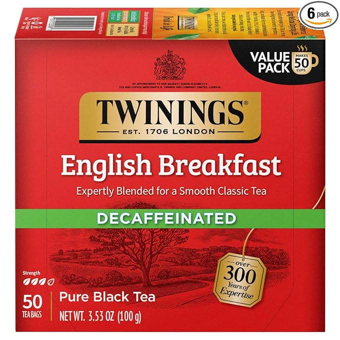 Twinings English Breakfast Tea, Decaffeinated Black Tea - Lively and Refreshing Decaf Tea Bags Individually Wrapped, 50 Count - Bloomnest