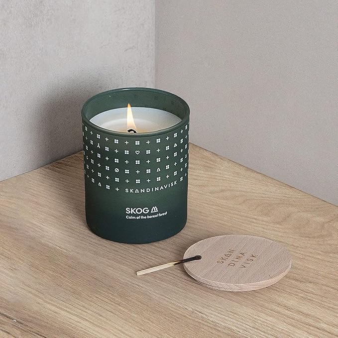 Skandinavisk Skog 'Forest' Mini Scented Candle. Fragrance Notes: Pine Needles and Fir Cones, Birch Sap and Lily of The Valley. 2.3 oz. - Bloomnest