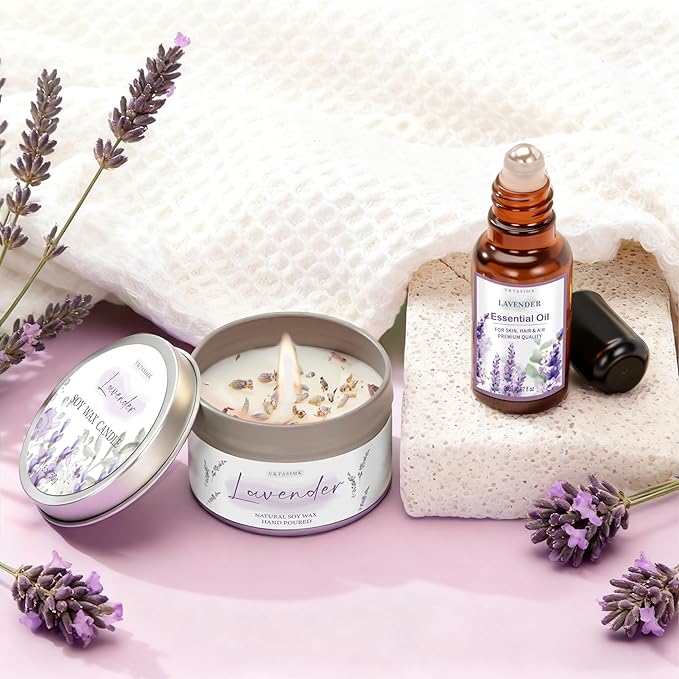 Gifts for Women, Lavender Bath and Body Gift Basket Relaxing Spa Self Care Gift, Mothers Day Gifts Happy Birthday Gift Baskets, Thank You for Mom Her Sister Wife Girlfriend Teacher Friends Friendship - Bloomnest