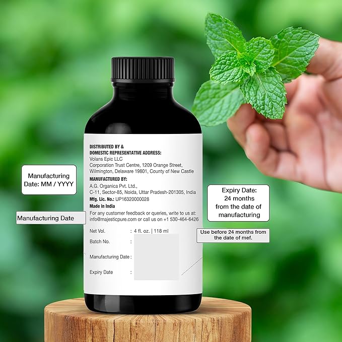 Majestic Pure Peppermint Essential Oil with Glass Dropper - 4 Fl Oz Pack of 2-100% Pure and Natural Peppermint Oil - Premium Grade Essential Oils for Diffuser, Aromatherapy, Soap and Candle Making - Bloomnest