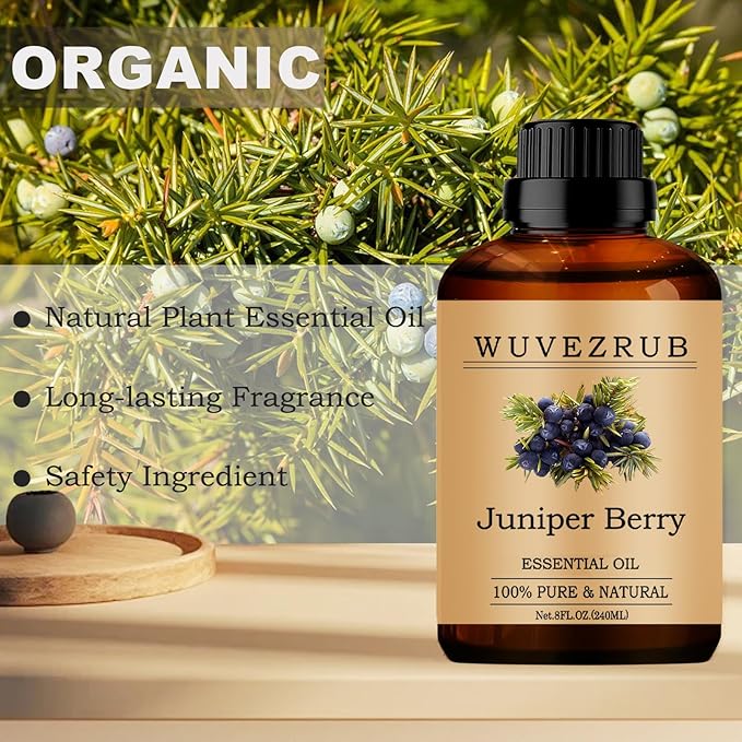 Juniper Berry Essential Oils, 240ML Pure and Natural Essential Oil for Aromatherapy Diffuser - Juniper Berry /8 Fl Oz - Bloomnest