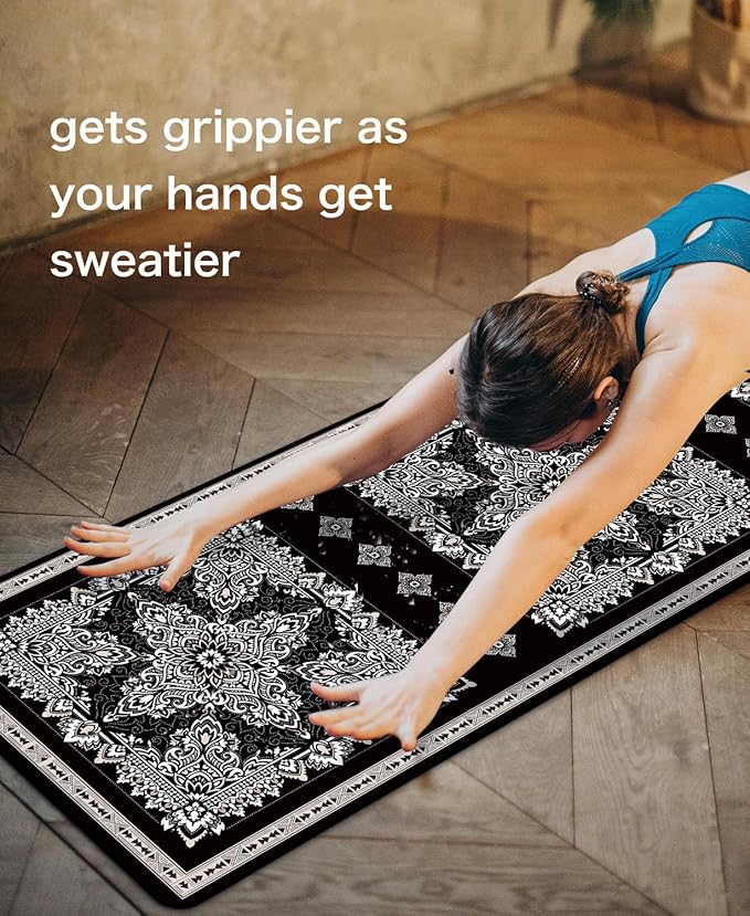 Non Slip Yoga Mat TPE Workout Mat for Men Women, Thick Workout Mat with Carrying Strap, Fitness Mats for Exercise, Yoga, Fitness, Pilates, Floor Workouts (72" x 24" x 6mm) - Bloomnest