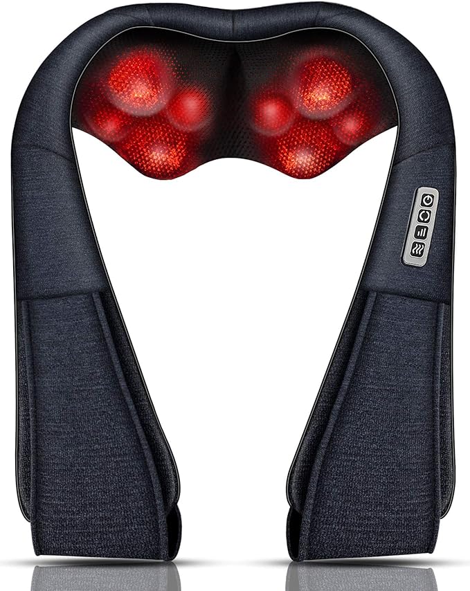 Mo Cuishle Shiatsu Back Shoulder and Neck Massager with Heat, Electric Deep Tissue 4D Kneading Massage, Best Gifts for Women Men Mom Dad, Fathers Day, Mothers Day, Christmas Gifts - Bloomnest