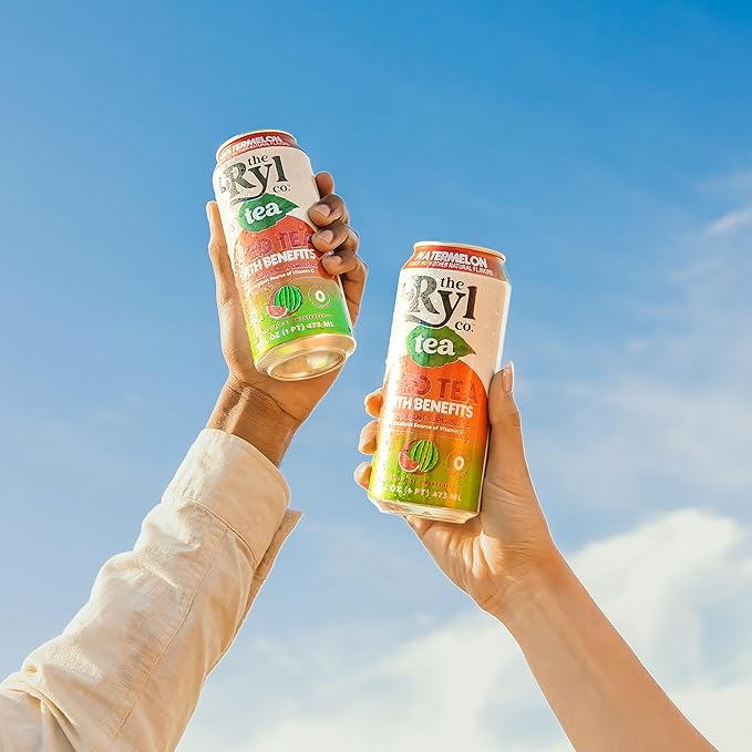Ryl Iced Tea, Watermelon, Antioxidant Superblend, Zero Sugar, Low Carb, Zero Calorie Iced Tea, 16.0 Fl Oz (12-Pack) - Bloomnest