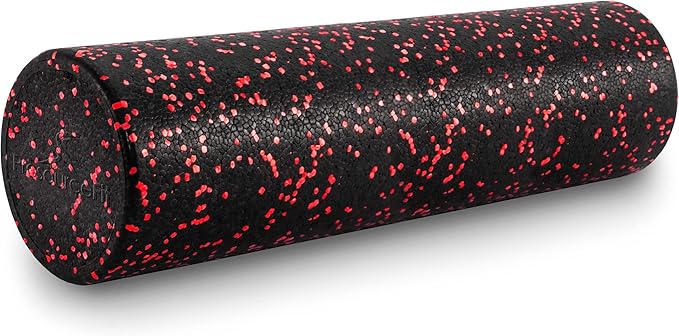 ProsourceFit High Density Foam Rollers 12 - inches Long, Firm Full Body Athletic Massage Tool for Back Stretching, Yoga, Pilates, Post Workout Muscle Recuperation, Black/Blue - Bloomnest