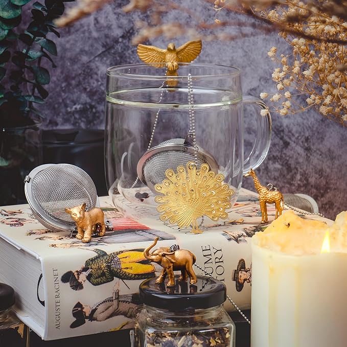 Stainless Steel Animal Tea Ball Infuser for Loose Leaf Tea Steeper Cute Tea - Giraffe Gold