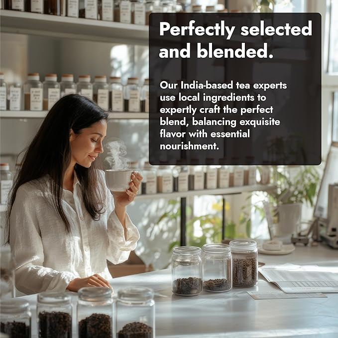 Vital Bloom Black Tea, 120 Count Tea Bags, Smooth, Flavourful, and Robust, Enjoy Hot or Cold Brew, Bleach Free Tea Bags, Non GMO (Free Bamboo Tongs Included) - Bloomnest