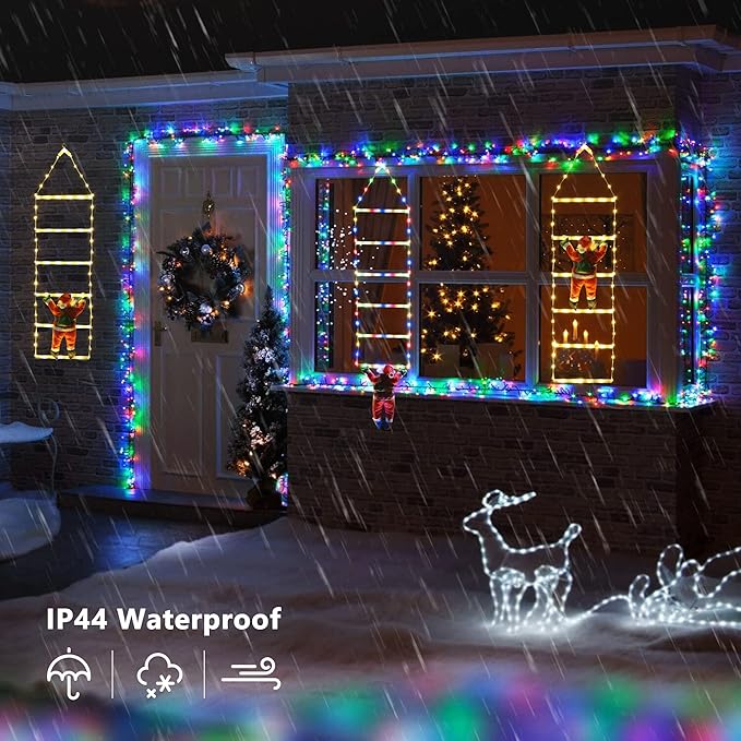Toodour LED Christmas Light - 2.5FT Christmas Decorative Ladder Lights with Santa Claus, Xmas Decorations Light for Indoor Outdoor, Window, Garden, Home, Wall, Xmas Tree Decor - Warm White - Bloomnest