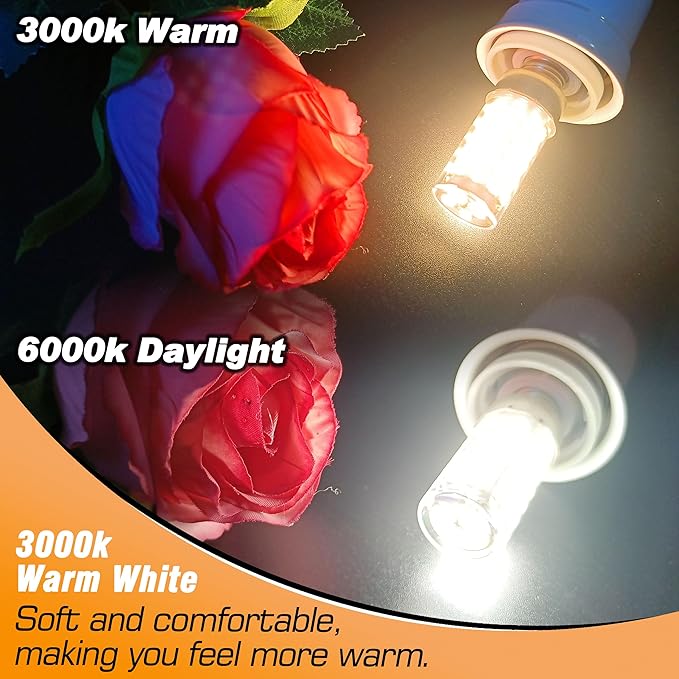 LED 8206232A Microwave Oven Light Bulbs 4W Equivalent 40W 450lm Dimmable E17 LED Intermediate Base Bulb for Range Hood Refrigerators Appliance Light Lava Lamp Salt Lamp Bulb, Warm White 3000K, 2 Pack - Bloomnest