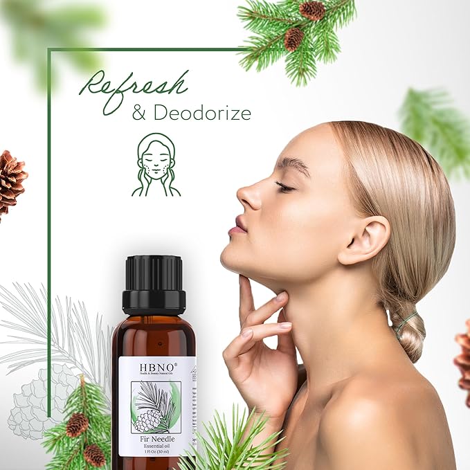 HBNO Fir Needle Essential Oil - 1 oz (30ml) Travel Size - Natural Fir Needle Oil - Perfect for Cleaning, Aromatherapy, DIY, Soap & Diffuser - Bloomnest