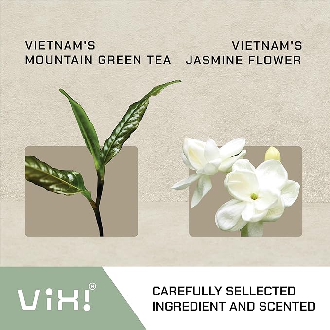 VIXI Jasmine Green Tea Bags, 150 Counts, Vietnam's Mountain Tea, Flavored, Aroma, Tagless, Sugar Free, 100% Natural from Ancient Tea Tree for Hot and Cold Brew - Bloomnest