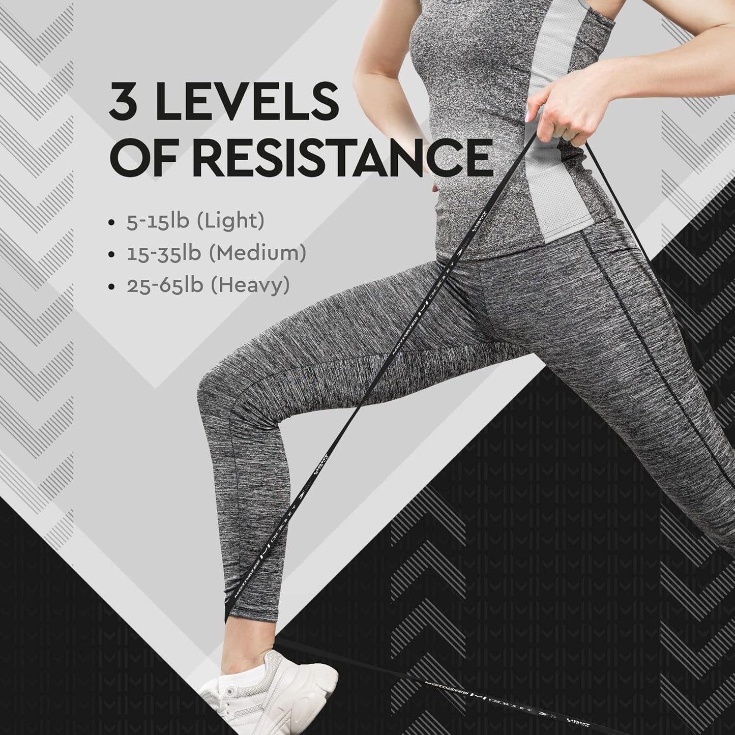 Motivated Mindset Resistance Bands for Working Out | Heavy Duty Rubber Bands for Weightlifting and Stretching | Travel Bag Included | Set of 3 (15-20lbs, 20-40lbs, 40-60lbs) | Great for Any Outdoors