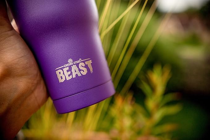 Beast 40 oz Tumbler Stainless Steel Vacuum Insulated Coffee Ice Cup Double Wall Travel Flask (Purple) - Bloomnest