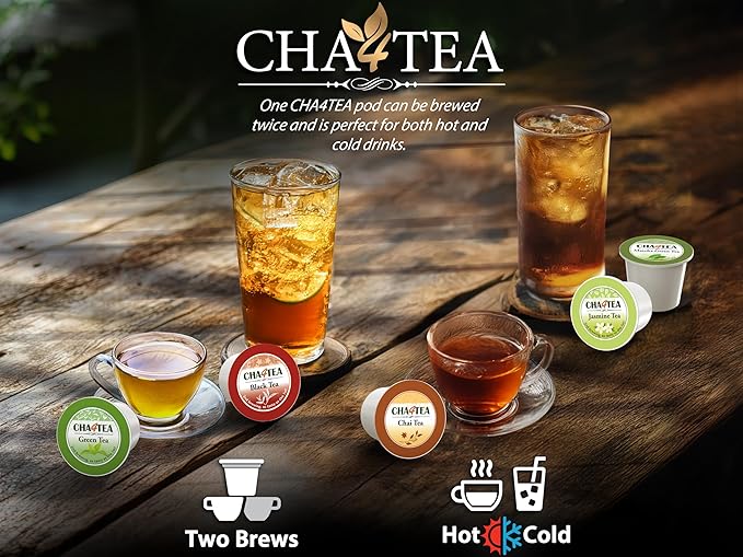 Cha4TEA 36-Count Peppermint Herbal Tea Pods - Compatible with Keurig Brewers - Bloomnest