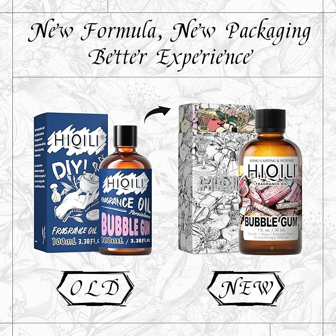 HIQILI Bubble Gum Fragrance Oil for Candle, Soap & Bath Bombs Making, Long Lasting Candy Scents, Home Diffuser Use - 1 Fl Oz HIQILI