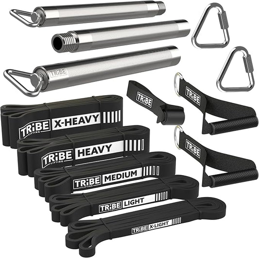 Long Resistance Bands for Working Out Men and Women - Set of 5 Pull-Up Bands, Rubber Handles and Door Anchor - Workout Bands Resistance for Men - Exercise Bands Resistance Bands Set - Bloomnest