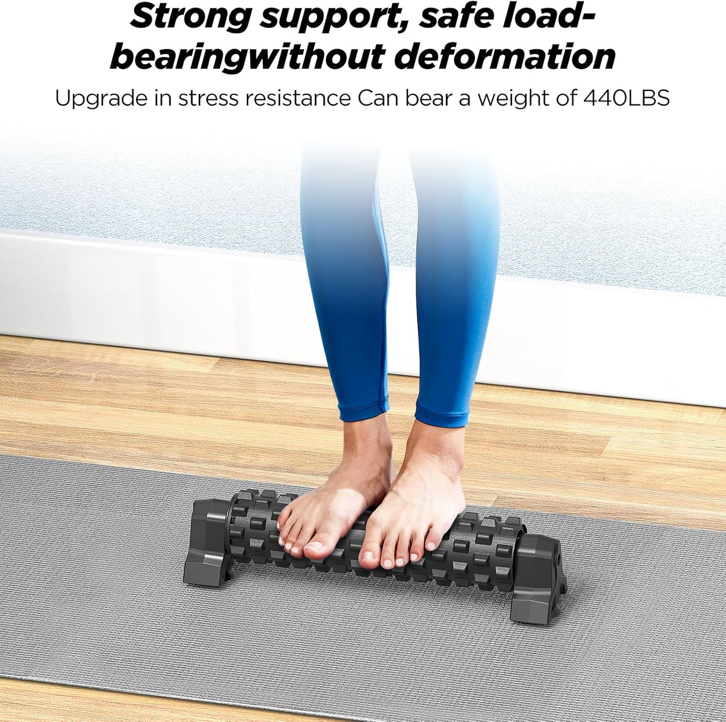 Foam Roller with Suction Cup Stand, 21 inch Trigger Point Deep Tissue Massage Foam Roller,Medium Density Grid Bracket Foam Rollers, Myofascial Release, Relieves Leg Muscle Pain, Gym Equipment