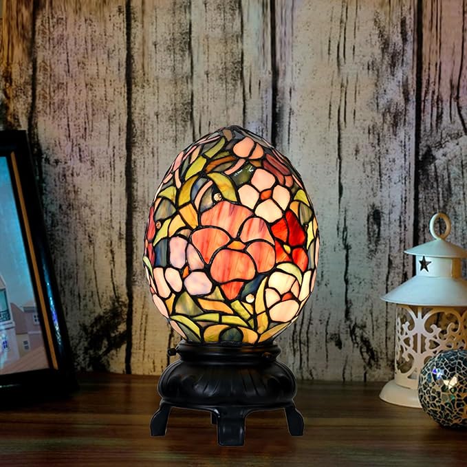 Egg Lamp - 12" H - Stained Glass Lamp - Unique Lamps - Tiffany Lamp Style (Egg lamp) - Bloomnest