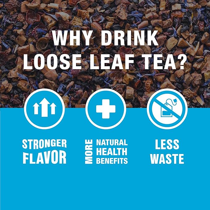 Tiesta Tea Blueberry Wild Child, Loose Leaf, Blueberry Hibiscus Herbal Tea, Premium Non-Caffeinated Blend, Make Hot or Iced, Brews Up to 50 Cups, 5.5 Ounce Refillable Tin - Bloomnest