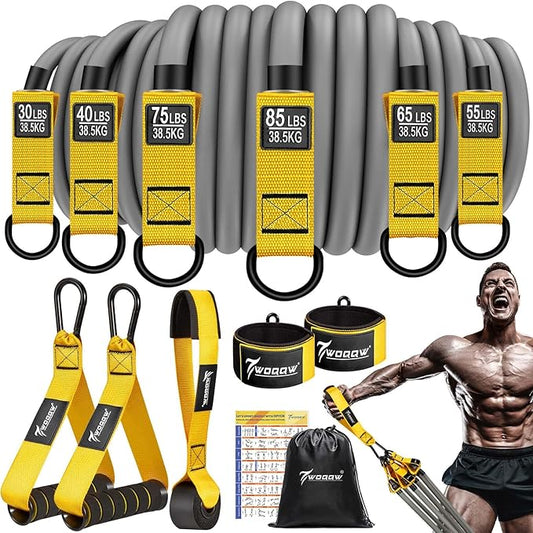 Heavy Resistance Bands for Working Out, 350lbs/450lbs Exercise Bands with Handles, Workout Bands Set for Men, Fitness Weight Bands for Muscle Strength Training, Stretching, Slim, Home Gym Equipment - Bloomnest