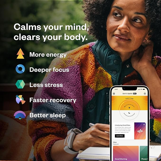 Apollo Neuro Wearable – Award-Winning Sleep & Stress Relief Device – Fall Asleep Faster, Sleep Longer & Deeper – Stimulate Calm, Boost Focus & Relaxation - Bloomnest