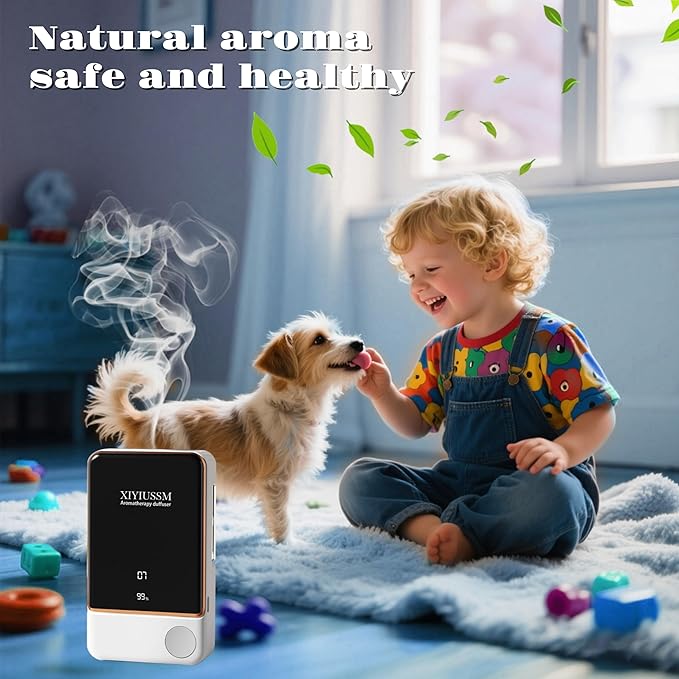 Waterless Essential Oil Diffuser for Home & Office Cordless Battery Operated Aroma Diffuser with 7 Mist Levels, Ultrasonic Air Freshener for Large Rooms Bedroom Bathroom Car Small & Portable - Bloomnest