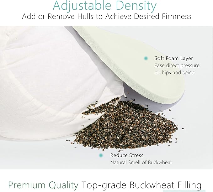 Hihealer Meditation Cushion - Large Velvet Zafu Floor Pillow for Adults and Women - Comfortable Yoga Pillow with Traditional Tibetan Buckwheat Filling for Meditation and Relaxation - Bloomnest
