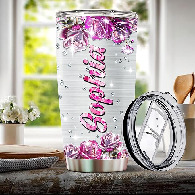 Personalized Octopus Gifts for Women, Insulated Stainless Steel 20oz Coffee Cup Mug Tumbler Water Bottle, Great Gift Idea for Girls Wife Daughter, Christmas Birthday Mother's Day Valentine - Bloomnest