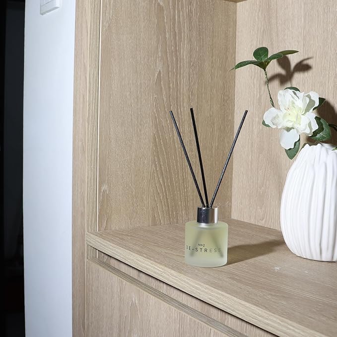 3 Pack Fragrance Reed Diffuser, 50ML Lavender Jasmine Freesia Aromatherapy Diffuser Set with 12 Black Fiber Sticks,Air Freshener for Bedroom Bathroom Office, 8.2X 6.6X 2.1 inch - Bloomnest