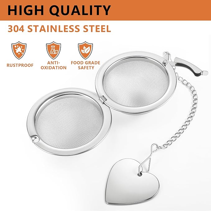 Tea Infuser for Loose Leaf Tea 2 Pack – 2" 304 Stainless Steel Tea Strainer Ball with Bonus Tea Scoop Clip – Extra Fine Mesh, Rustproof, Easy to Clean – DIKSEFN - Bloomnest