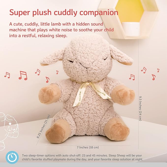 Cloud b Sound Machine with White Noise Soothing Sounds | Cuddly Stuffed Animal | Adjustable Settings and Auto-Shutoff | Sleep Sheep - Bloomnest