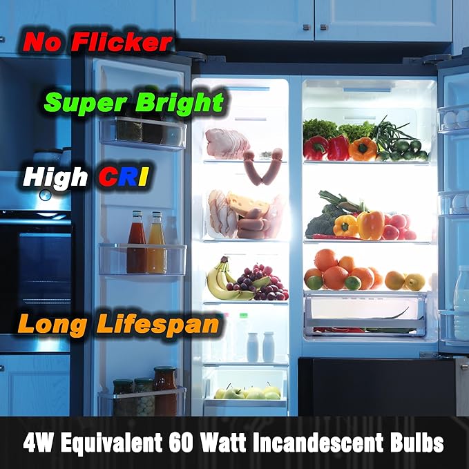 LED Refrigerator Light Bulb 4W Replacement 40W-60W Fridge Light Bulb 600lm AC100-265V 3.5W E26/E27 Medium Screw Base for KEI D34L Frigid-aire Freezer Appliance Lighting, 5000K Daylight White, 1 Pack - Bloomnest