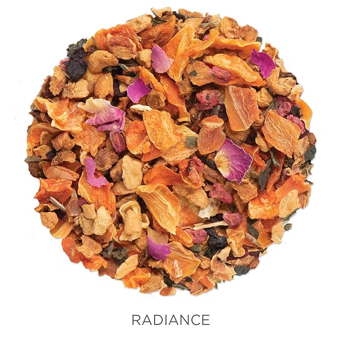Tea Forte Radiance Premium Organic Loose Leaf Caffeine-Free Herbal Tea Blend Canister, Makes 35-50 Cups - Bloomnest