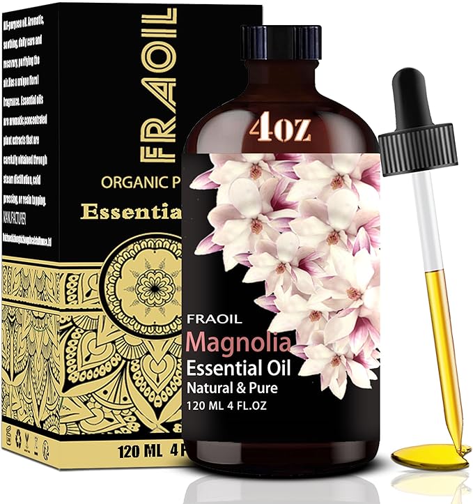 Magnolia Essential Oil, Magnolia Oil 4 Fl Oz 120ML for Diffuser Humidifier Yoga Cleaning DIY Candle Soap Making Perfume Gift for Women Essential Oils - Bloomnest