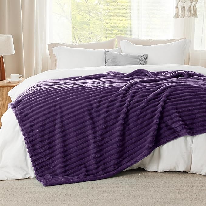 Bedsure GentleSoft Purple Fleece Blanket for Couch - Super Soft Cozy King Blankets for Women, Cute Small Blanket for Girls, 108x90 Inches - Bloomnest