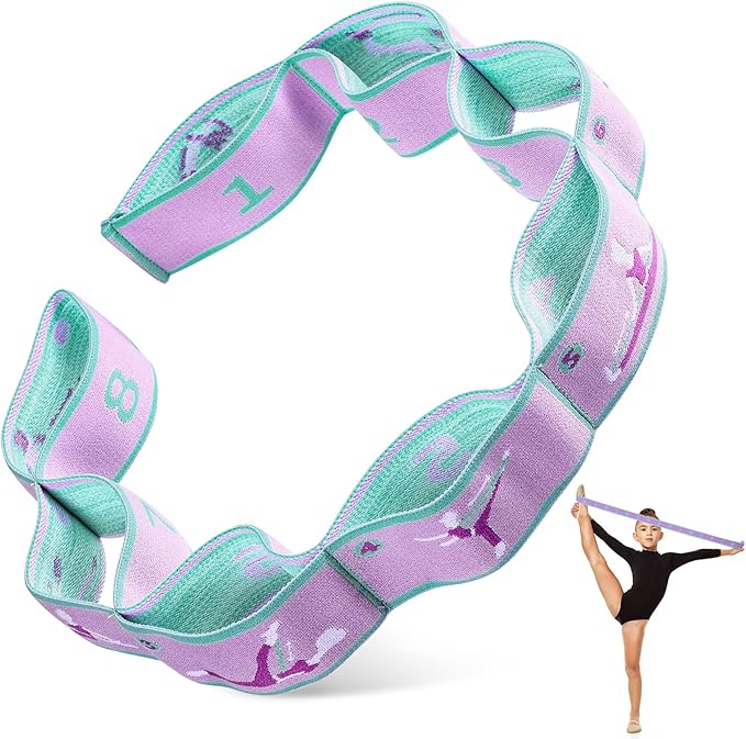 Stretch Strap for Kids Elastic Gymnastics Stretching Ballet Dance Band with 8 Loops Adjustable Exercise Training Resistance Strap for Children Stuff Pilates Latin Yoga Equipment - Bloomnest