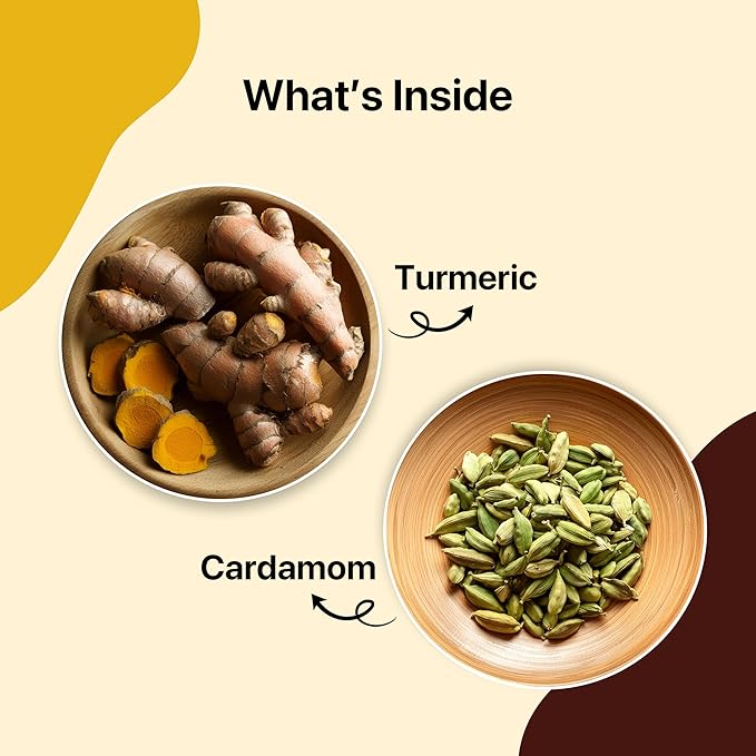 BLUE TEA - Turmeric Tea - Cardamom - 30 Count - Praymid Plant Based Tea Bag | Black Deals Friday 2025 | CURCUMIN RICH - HERBAL BLEND | Herbal Tea - Caffeine Free - Gluten Free - Earthy Flavor | Reusable Tin Pack - Bloomnest